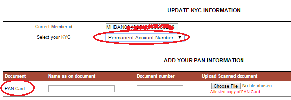 KYC update UAN