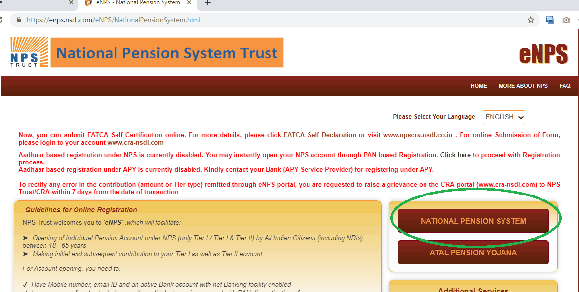 how to open NPS account online