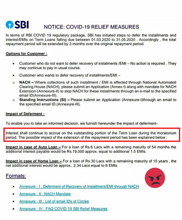 3 months EMI Moratorium benefit – Why you should NOT opt?