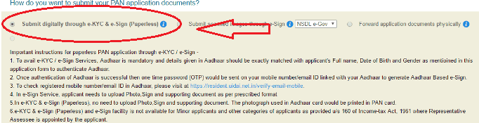 link aadhaar card while applying for new PAN