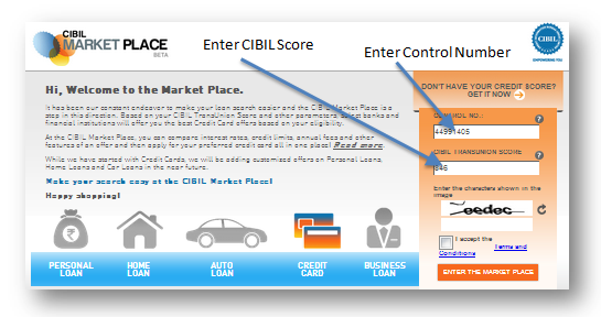 cibil marketplace enter data