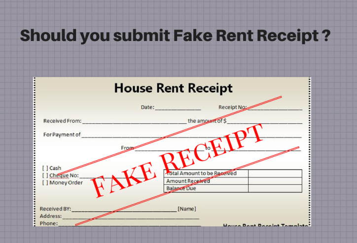 fake rent receipt to claim HRA