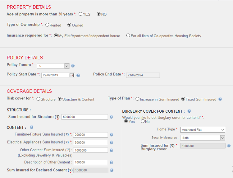 HDFC ERGO Home Insurance policy structure