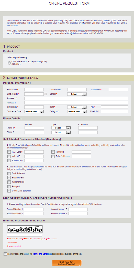 CIBIL Report online