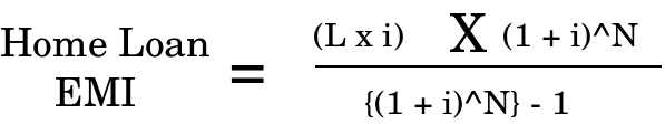 home loan EMI formula 