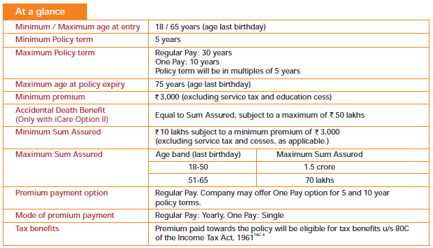 ICare term plan 