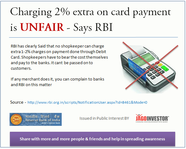 Merchants Cant charge extra on debit card payments