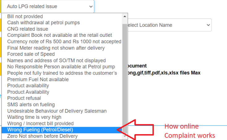 Complaint Online for Petrol Pumps in India