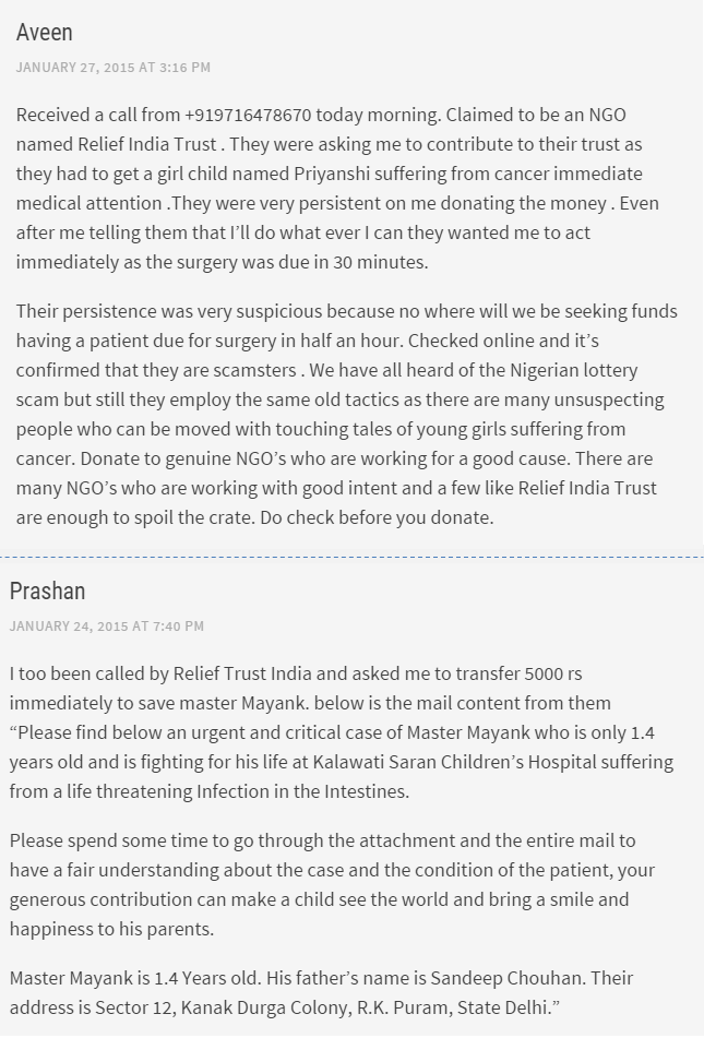 relief india trust scam