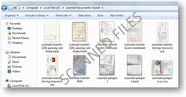 Storing Scanned Files