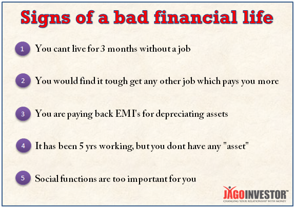 signs of bad financial life