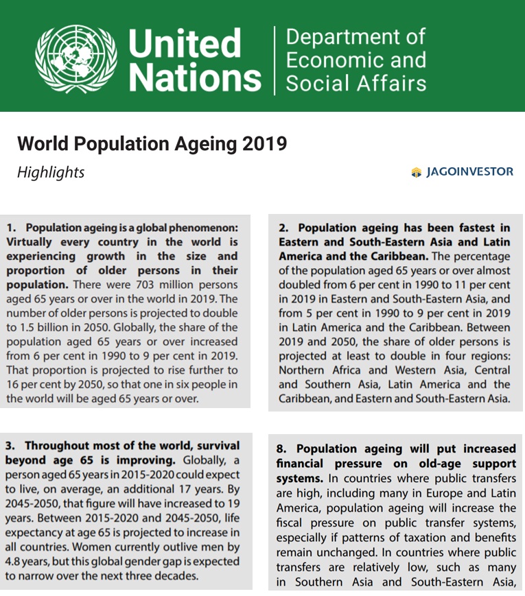 World Aging Population Report by United Nations