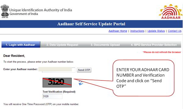 update aadhaar card details online